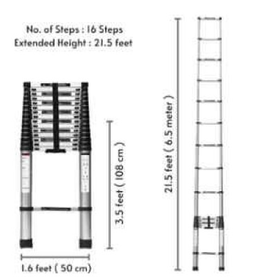 CORVIDS TELESCOPIC LADDER 21.5Ft (16 STEPS)